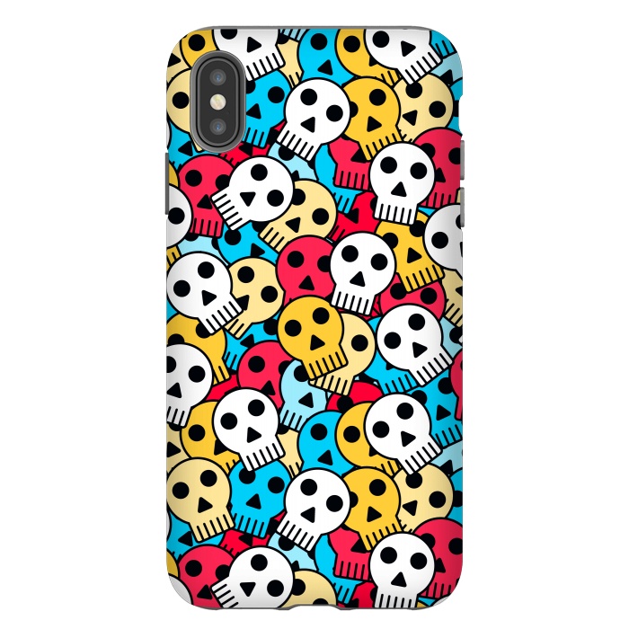 iPhone Xs Max StrongFit colorful halloween skulls by TMSarts
