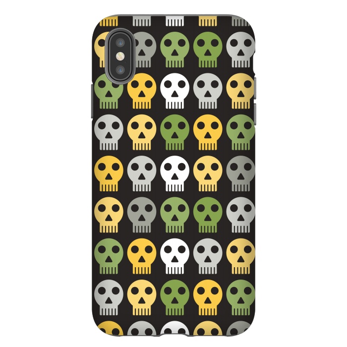 iPhone Xs Max StrongFit flat funky skulls by TMSarts