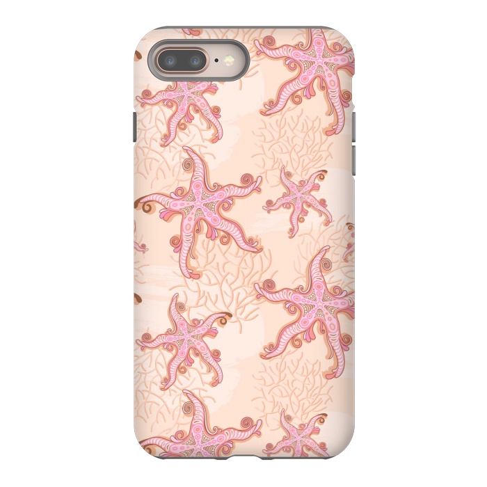 iPhone 7 plus StrongFit Starfish and Coral Pink Pastel by BluedarkArt