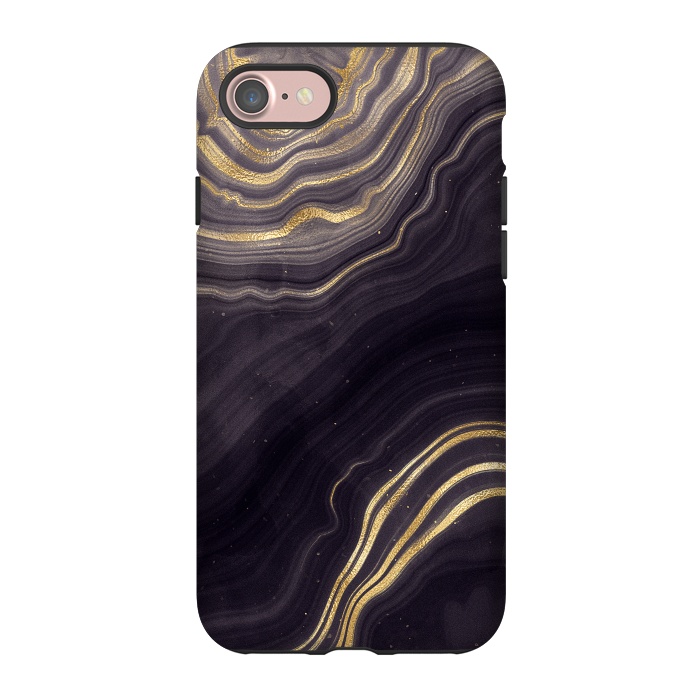 iPhone 7 StrongFit Purple & Black Agate Stone by CatJello
