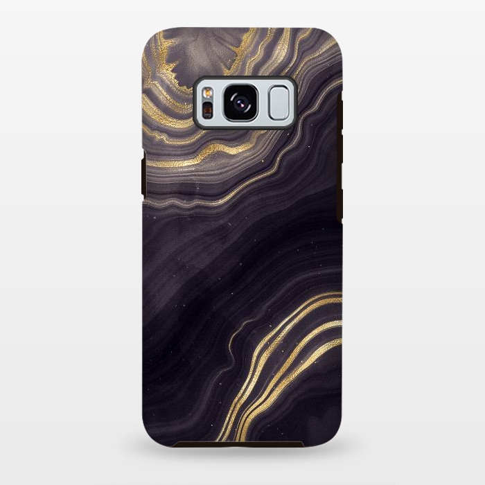 Galaxy S8 plus StrongFit Purple & Black Agate Stone by CatJello