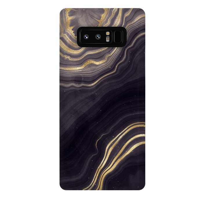 Galaxy Note 8 StrongFit Purple & Black Agate Stone by CatJello