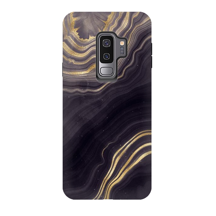 Galaxy S9 plus StrongFit Purple & Black Agate Stone by CatJello