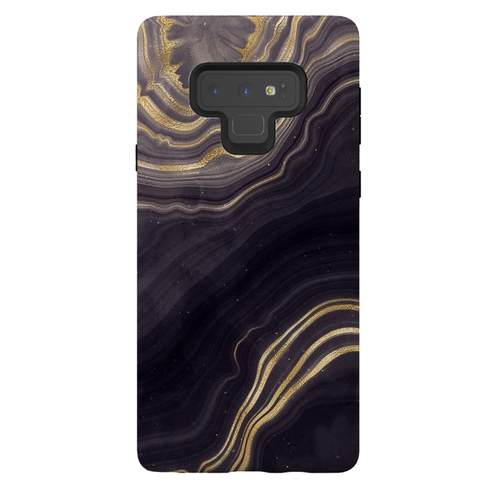 Galaxy Note 9 StrongFit Purple & Black Agate Stone by CatJello