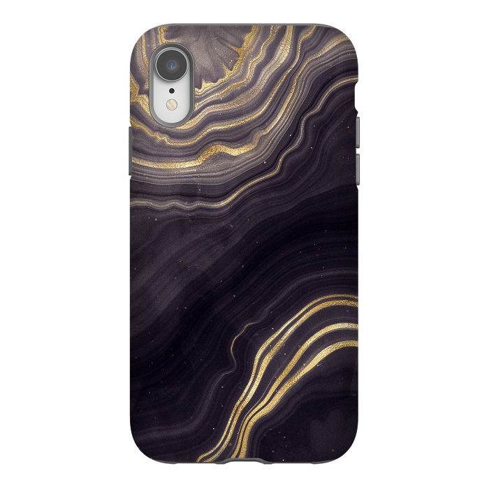 iPhone Xr StrongFit Purple & Black Agate Stone by CatJello