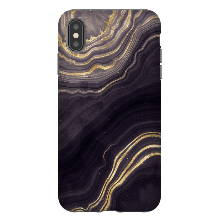 iPhone Xs Max StrongFit Purple & Black Agate Stone by CatJello