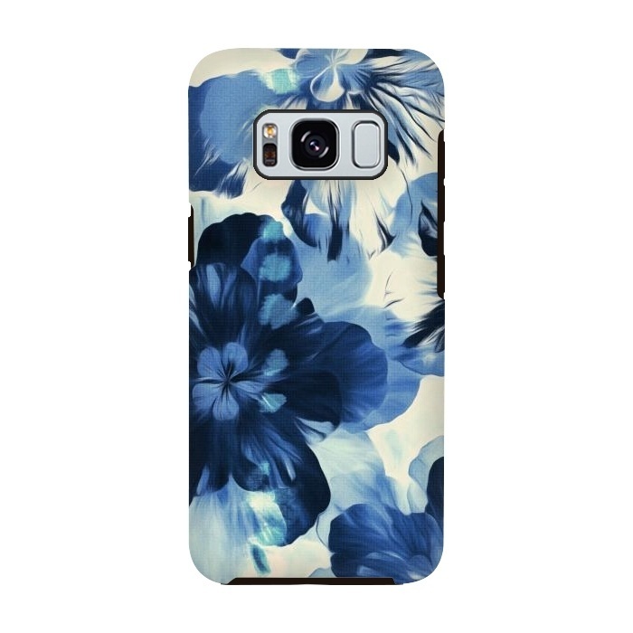 Galaxy S8 StrongFit Shibori Inspired Indigo Floral by Micklyn Le Feuvre