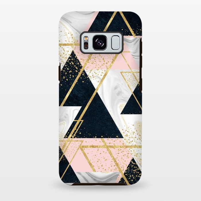 Galaxy S8 plus StrongFit Elegant geometric and confetti golden design by InovArts