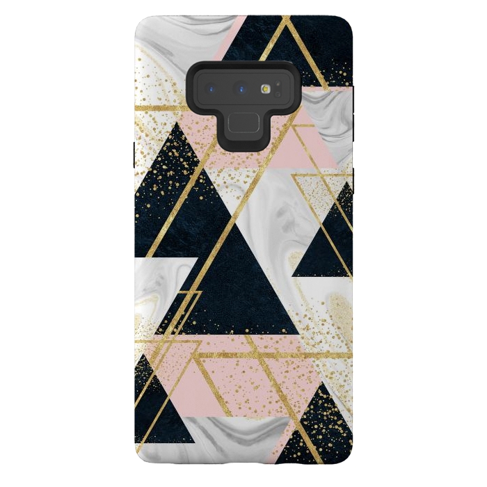 Galaxy Note 9 StrongFit Elegant geometric and confetti golden design by InovArts
