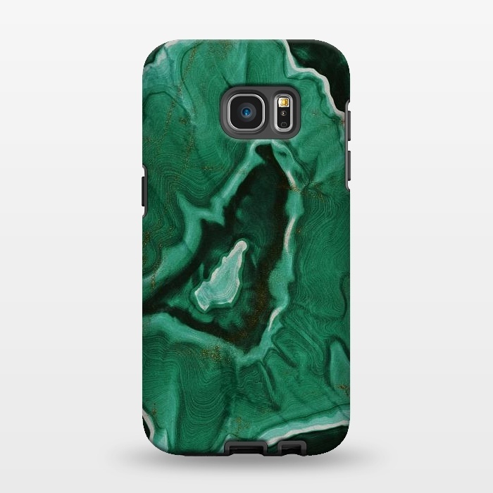 Galaxy S7 EDGE StrongFit Green Agate Marble Malachite by  Utart
