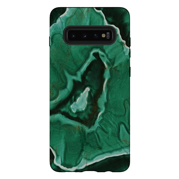 Galaxy S10 plus StrongFit Green Agate Marble Malachite by  Utart