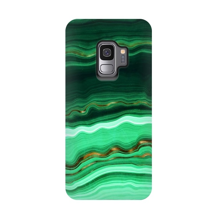 Galaxy S9 StrongFit Green Malachite Marble Gemstone by  Utart