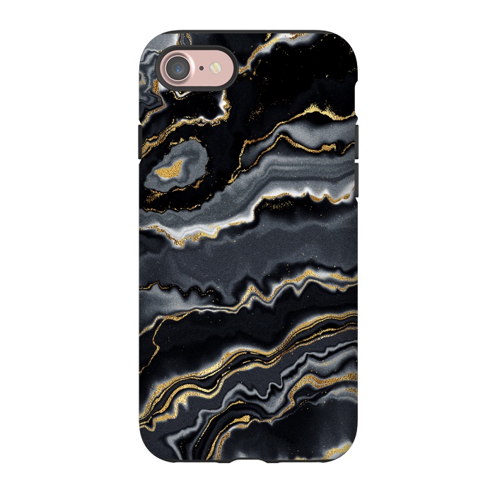 iPhone 7 StrongFit Faux Gold Black Gray Trendy Agate by  Utart