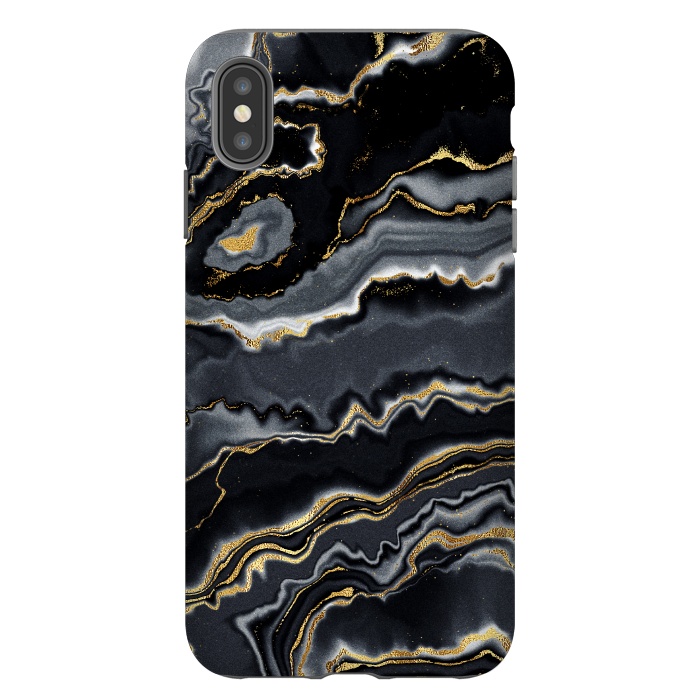 iPhone Xs Max StrongFit Faux Gold Black Gray Trendy Agate by  Utart