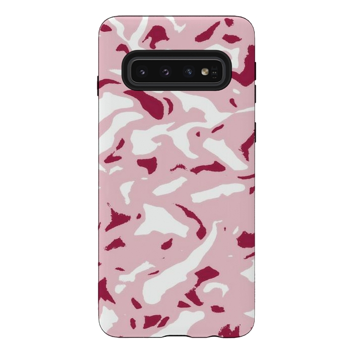 Galaxy S10 StrongFit Light pink camouflage by Jms