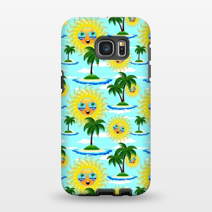 Galaxy S7 EDGE StrongFit Happy Summer Sun on Tropical Island by BluedarkArt
