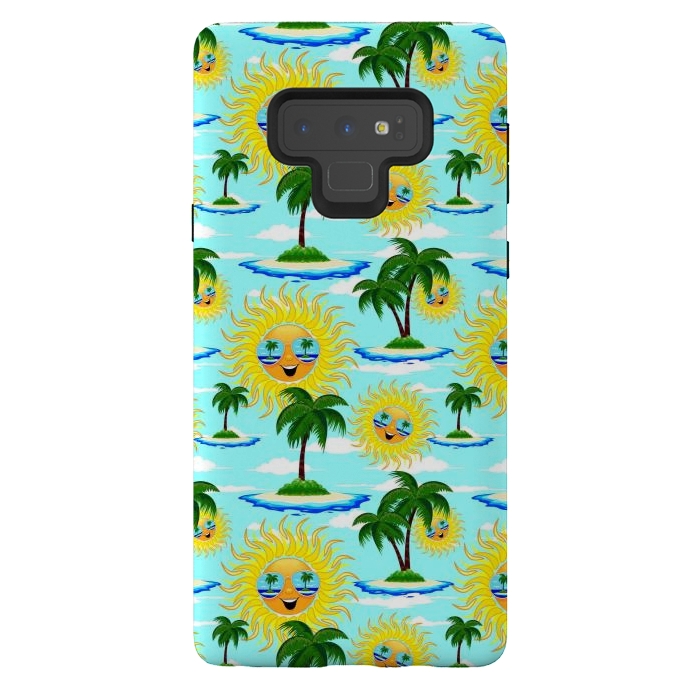 Galaxy Note 9 StrongFit Happy Summer Sun on Tropical Island by BluedarkArt