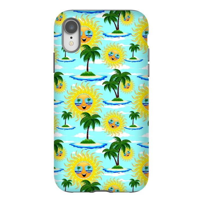 iPhone Xr StrongFit Happy Summer Sun on Tropical Island by BluedarkArt