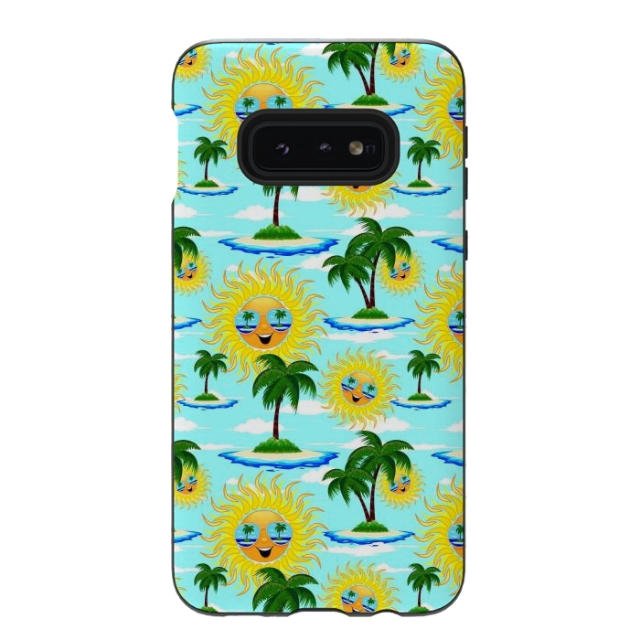 Galaxy S10e StrongFit Happy Summer Sun on Tropical Island by BluedarkArt