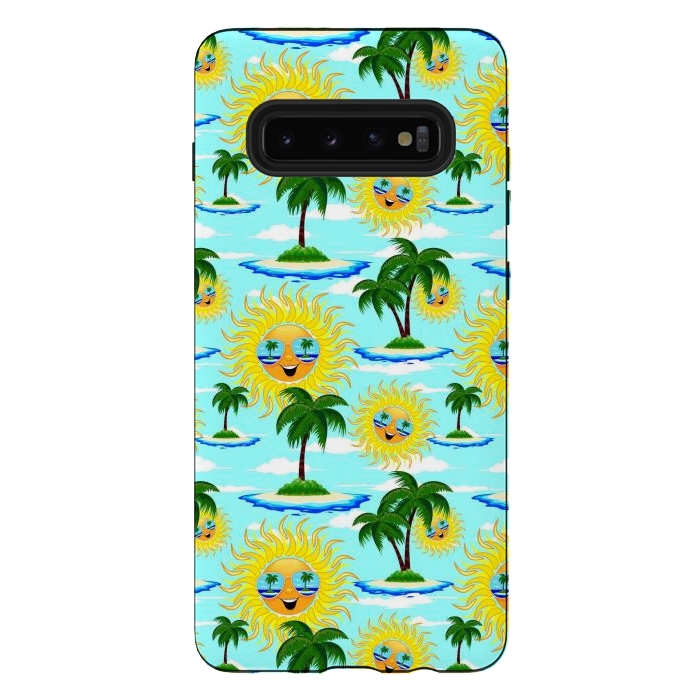 Galaxy S10 plus StrongFit Happy Summer Sun on Tropical Island by BluedarkArt