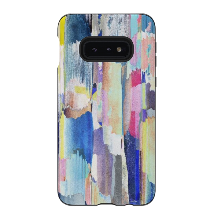 Galaxy S10e StrongFit Colorful paint brushstrokes by Oana 