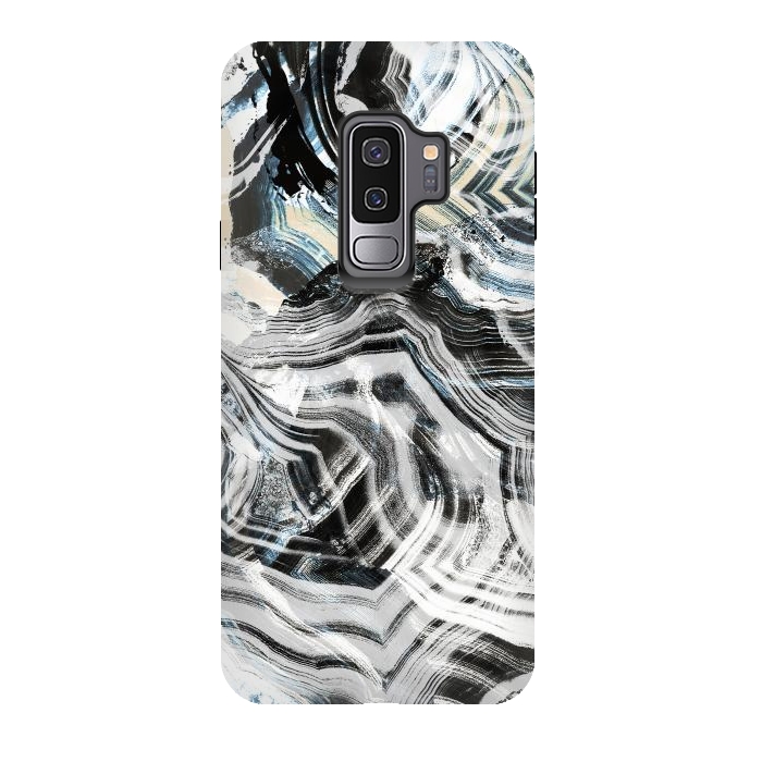 Galaxy S9 plus StrongFit Brushed contrasted marble by Oana 