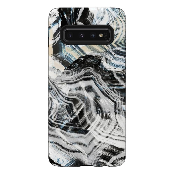Galaxy S10 StrongFit Brushed contrasted marble by Oana 