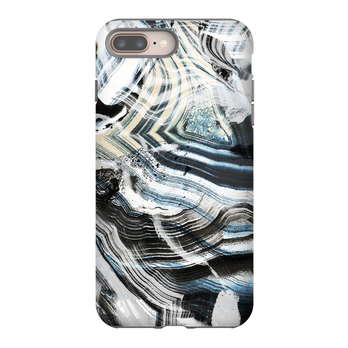 iPhone 7 plus StrongFit Precious geode marble brushstrokes by Oana 