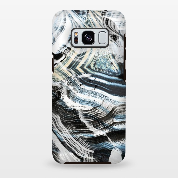 Galaxy S8 plus StrongFit Precious geode marble brushstrokes by Oana 