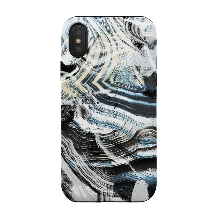 iPhone Xs / X StrongFit Precious geode marble brushstrokes by Oana 