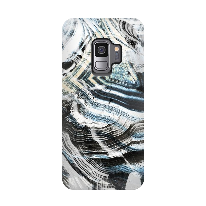 Galaxy S9 StrongFit Precious geode marble brushstrokes by Oana 