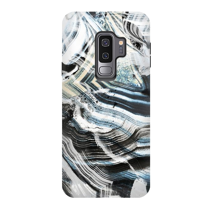 Galaxy S9 plus StrongFit Precious geode marble brushstrokes by Oana 