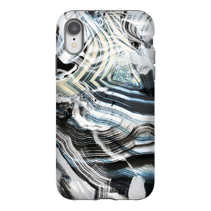 iPhone Xr StrongFit Precious geode marble brushstrokes by Oana 