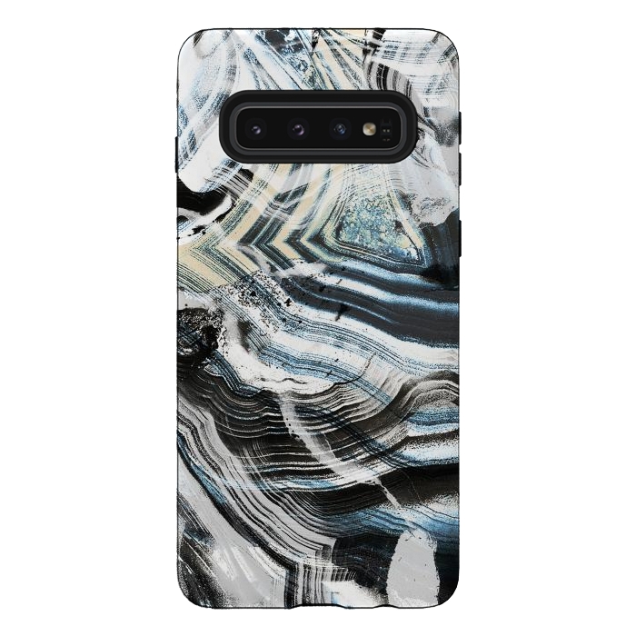 Galaxy S10 StrongFit Precious geode marble brushstrokes by Oana 
