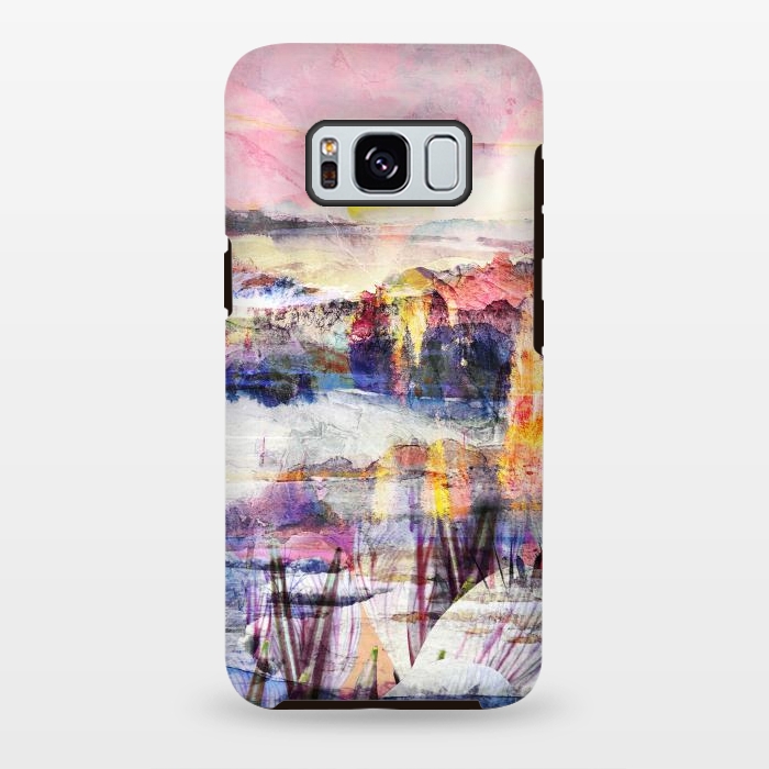 Galaxy S8 plus StrongFit Colorful painted sunset landscape by Oana 