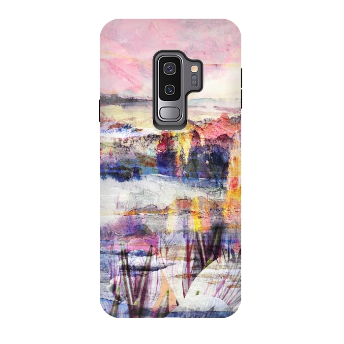 Galaxy S9 plus StrongFit Colorful painted sunset landscape by Oana 