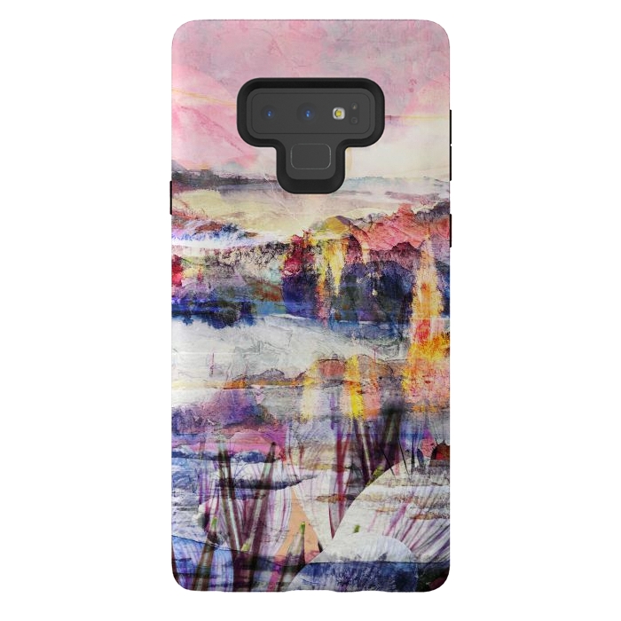 Galaxy Note 9 StrongFit Colorful painted sunset landscape by Oana 