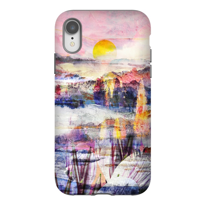 iPhone Xr StrongFit Colorful painted sunset landscape by Oana 