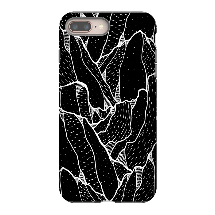 iPhone 7 plus StrongFit Black and white pattern hills by Steve Wade (Swade)