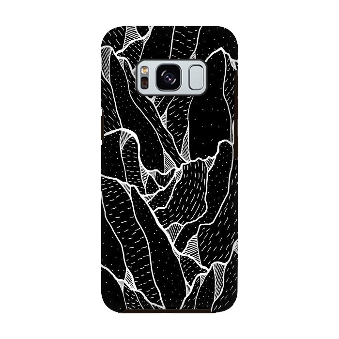 Galaxy S8 StrongFit Black and white pattern hills by Steve Wade (Swade)