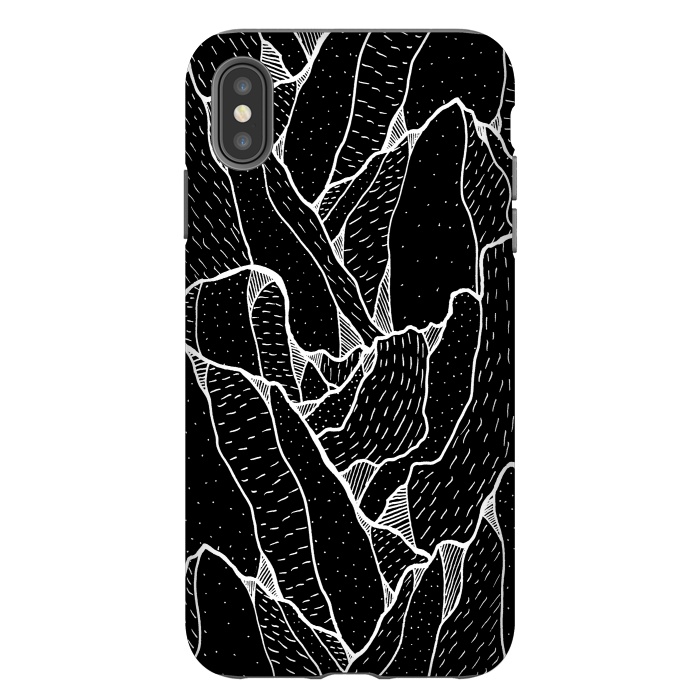 iPhone Xs Max StrongFit Black and white pattern hills by Steve Wade (Swade)