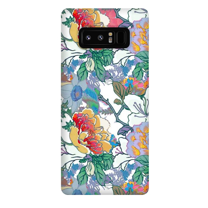 Galaxy Note 8 StrongFit Colorful line art flowers pattern by Oana 