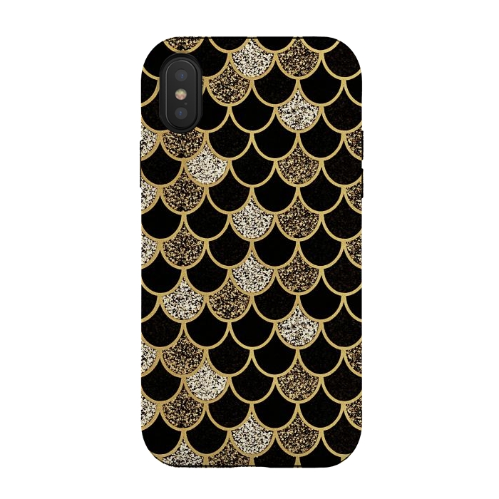iPhone Xs / X StrongFit Gold & black mermaid by Jms