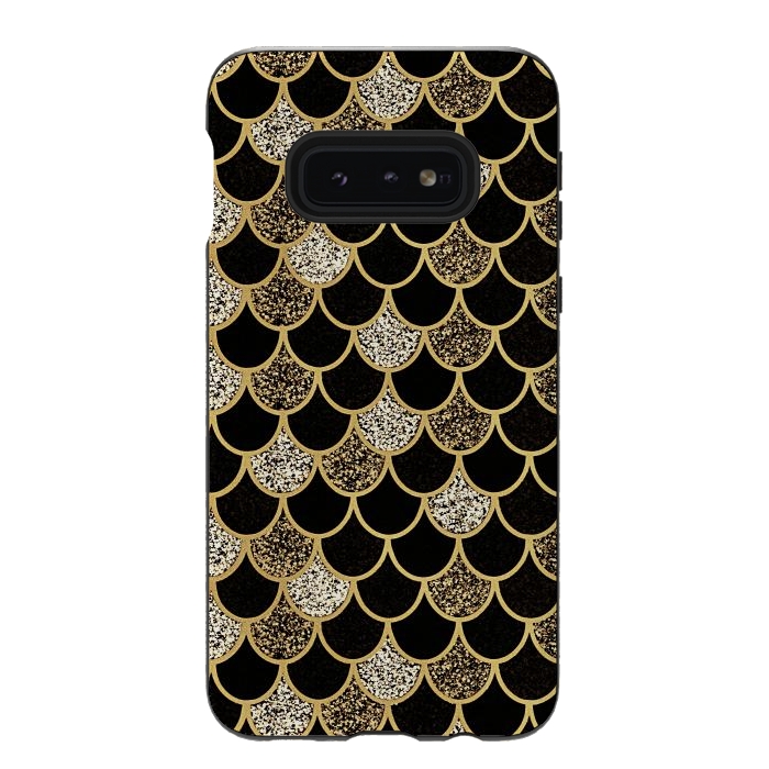 Galaxy S10e StrongFit Gold & black mermaid by Jms