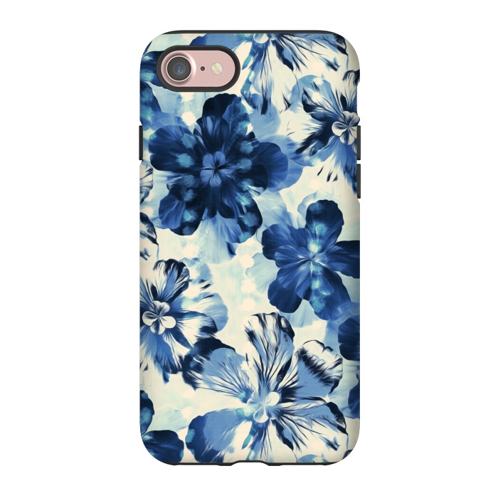 iPhone 7 StrongFit Indigo Blue Floral by Micklyn Le Feuvre