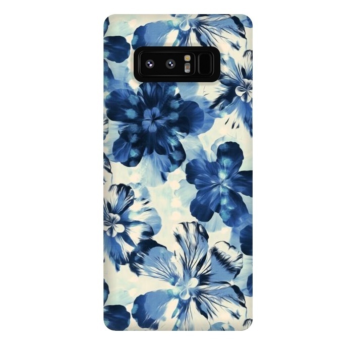 Galaxy Note 8 StrongFit Indigo Blue Floral by Micklyn Le Feuvre