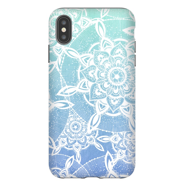 iPhone Xs Max StrongFit Blue Mandala Fade by Rose Halsey
