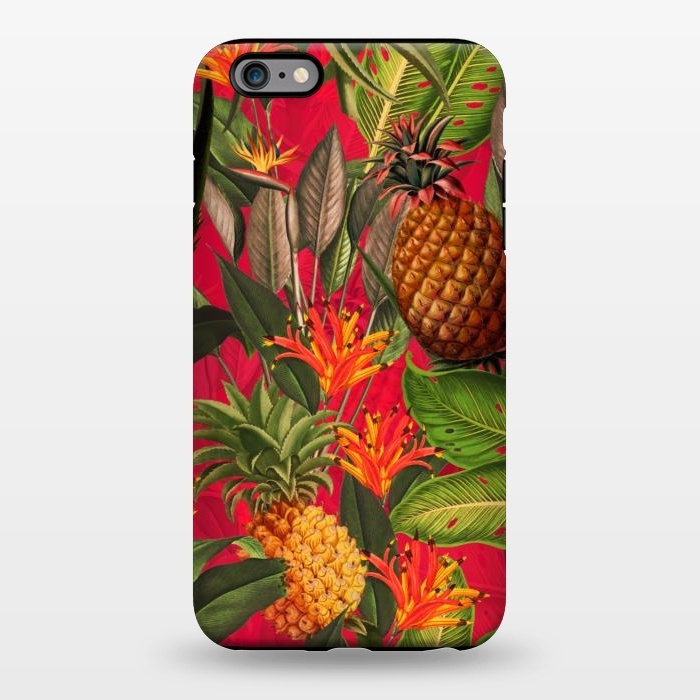 iPhone 6/6s plus StrongFit Red Tropical Pineapple Jungle Garden by  Utart