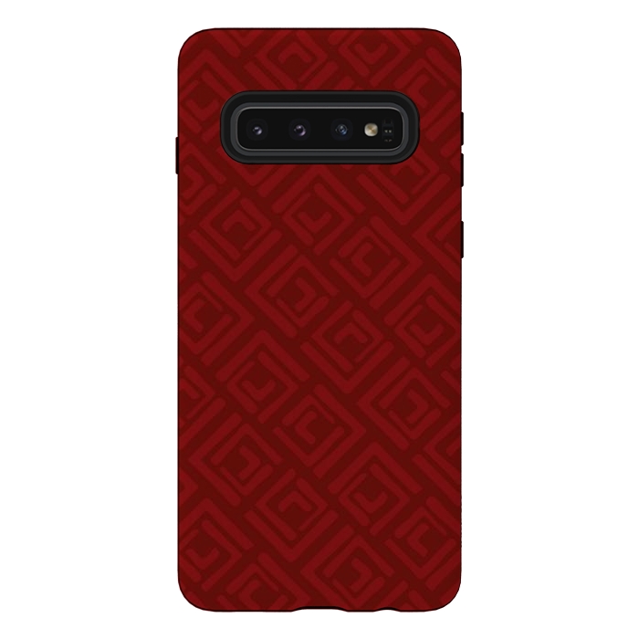 Galaxy S10 StrongFit Red Square Roses by Majoih