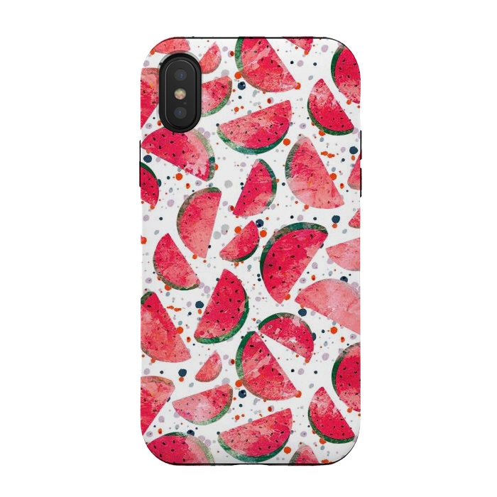 iPhone Xs / X StrongFit Splattered watermelons playful pattern by Oana 